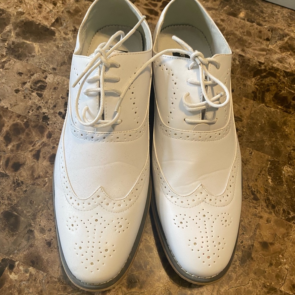 Classic White Brogue Men's Shoes